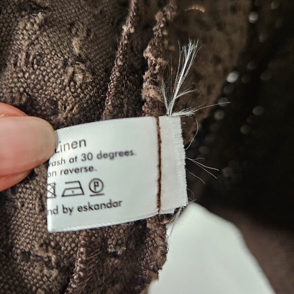 Eskandar Linen Mandarin Collar Textured Shirt Jacket Button Front Brown - Picture 12 of 12